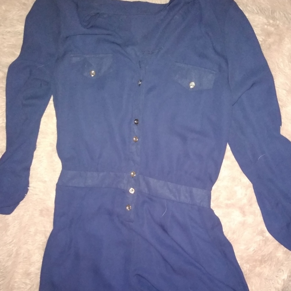 Navy blue long sleeve romper